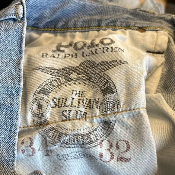 Polo Ralph Lauren Jeans Men's 34X32 Blue Sullivan Slim Straight Distressed - Picture 10 of 12
